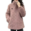 Thickened Hooded Cotton Jacket Women's Warmth Winter Coat Fleece Lined Mommy Style Outerwear Chinese Brand AE Stock