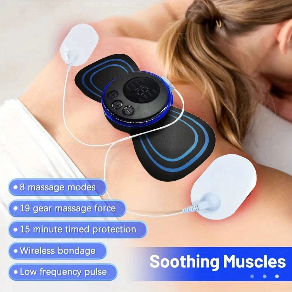 8 Modes Rechargeable Neck Massager with Remote Control EMS Low Frequency Pulse Massager For Muscle Relaxation Relief The Pain - M & M Global