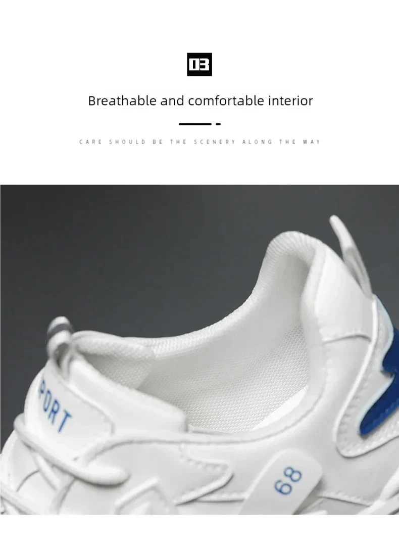 Student height increasing shoes four season new thick sole men's casual sports shoes soft sole comfortable outdoor running shoes - M & M Global