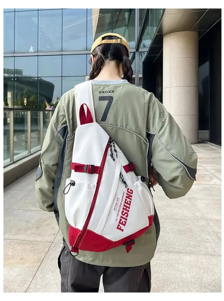 Techwear Style Outdoor Motorcycle Sport Single Shoulder Backpack Unisex Hip Hop Multifunction Chest Bag Tactical Crossbody Bag - M & M Global