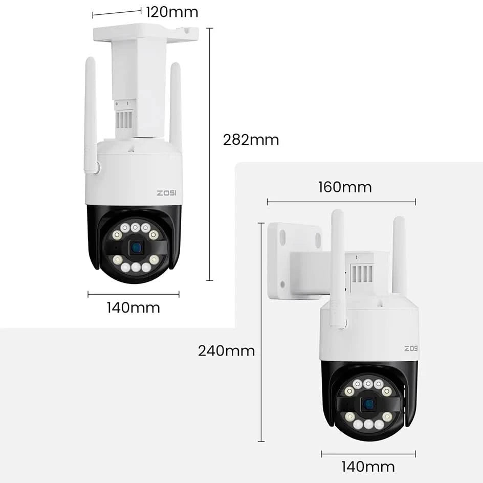 ZOSI C296 5MP/8MP PTZ WiFi Camera Person Vehicle Package Detect Wireless CCTV Video Surveillance Camera Home Security Protection