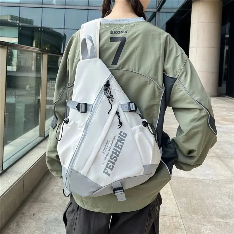 Techwear Style Outdoor Motorcycle Sport Single Shoulder Backpack Unisex Hip Hop Multifunction Chest Bag Tactical Crossbody Bag - M & M Global