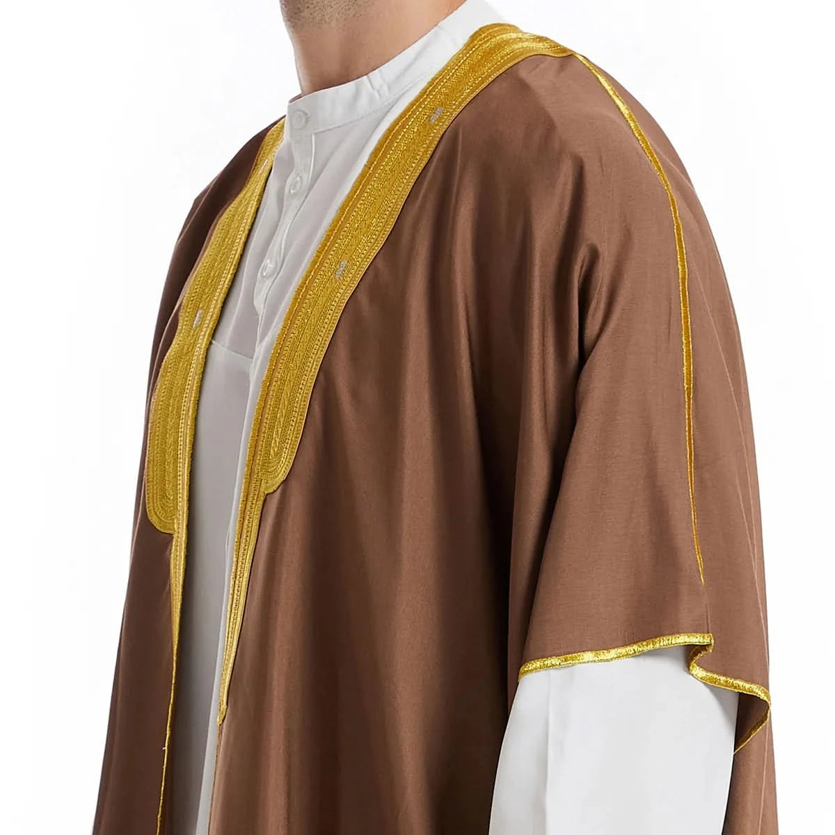Muslim Arab Men Thobe Thawb Caftan Eid Jubba Thobe Mens Cardigan Abaya Long Dress Ramadan Robe Saudi Arab Musulman Caftan Dubai - M & M Global