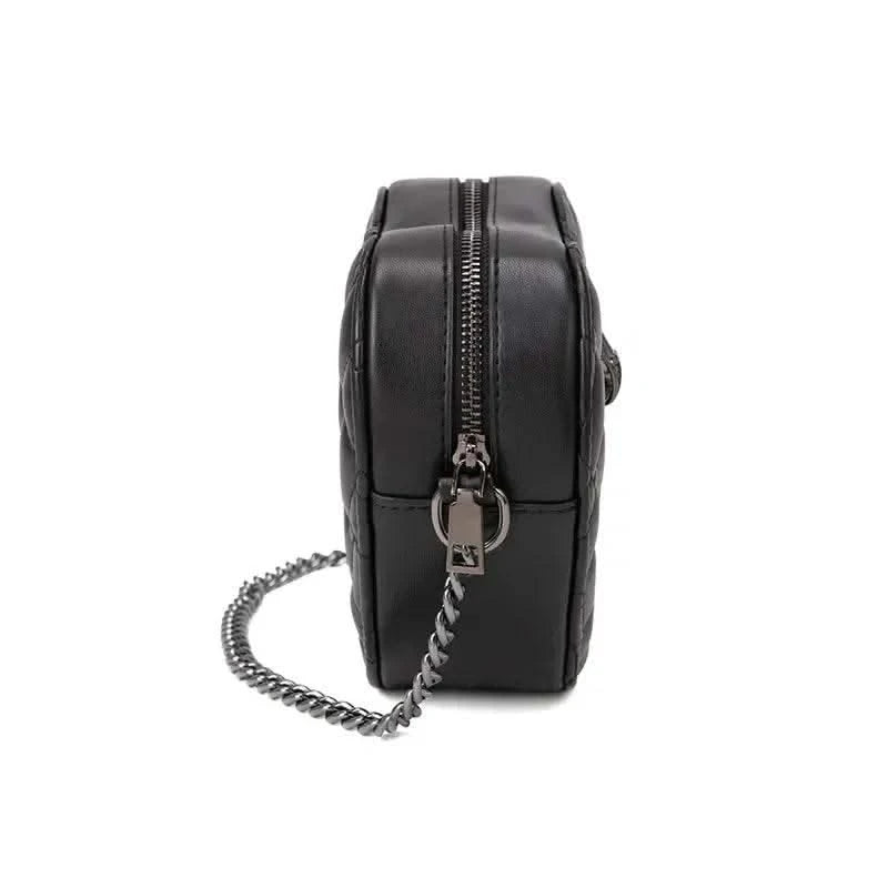 2024 Women's Heart-Shaped Herringbone Crossbody Bag with Eagle and Bird Head Shoulder Bag Chain Purse - M & M Global