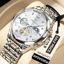 POEDAGAR Luxury Men Watch Top Original Waterproof Luminous Chronograph Man Wristwatch Stainless Steel Quartz Men's Watches Reloj - M & M Global