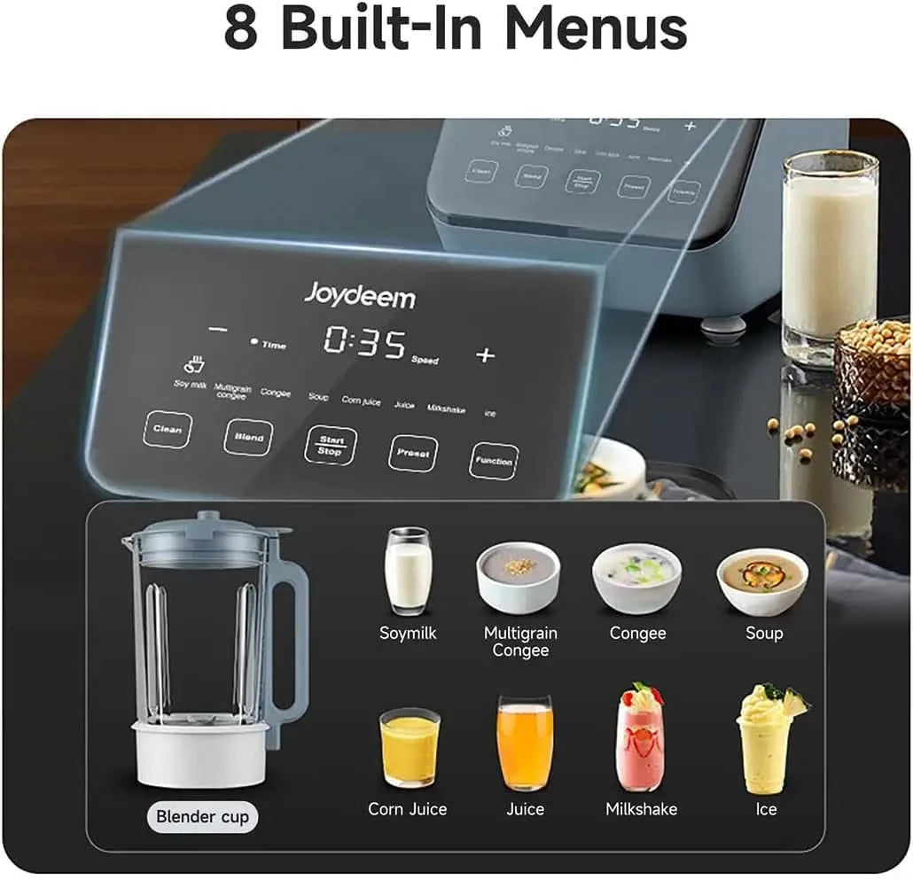 Soymilk Maker Machine with Soundproof Shield, Hot and Cold Blender for Soymilk, Juice, Milkshake and Soup, Low Noise Cooking Ble - M & M Global
