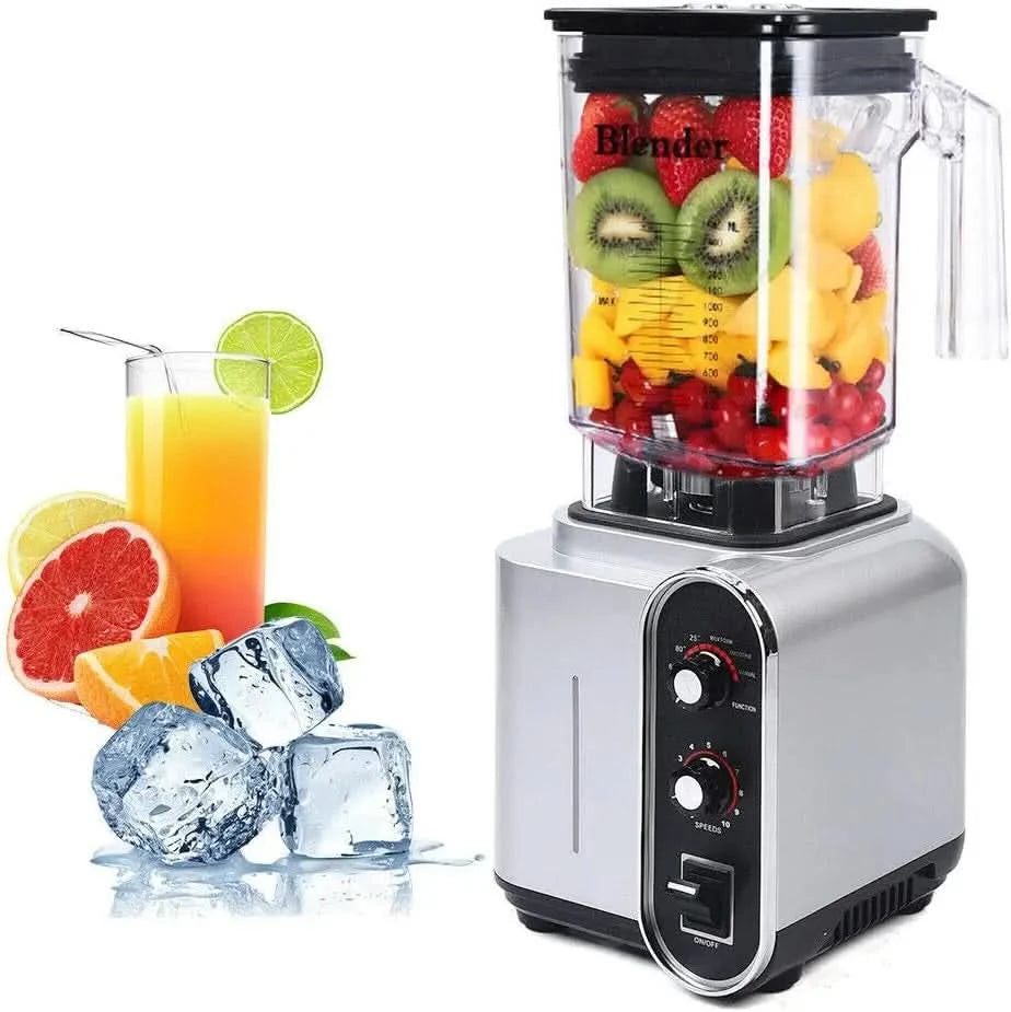 Soundproof Blender,110V 2200W 1.5L Commercial Fruit Juice Smoothie Maker With Shield Quiet Sound Enclosure for Puree, Ice Crush, - M & M Global