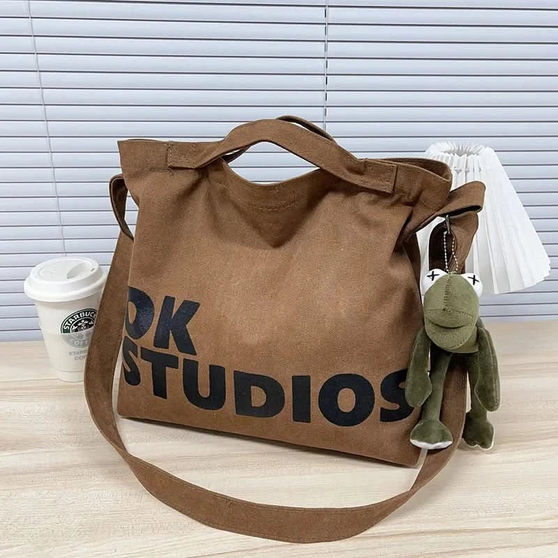 Vintage Canvas Messenger Bag, Retro Large Capacity Shoulder Bag, Women's Casual Handbag & Tote Hobo Purse - M & M Global