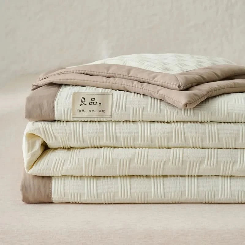 Single Bed/Queen Bed/King Bed Good Quality Jacquard Craftsmanship Soybean Fiber Summer Quilt - M & M Global