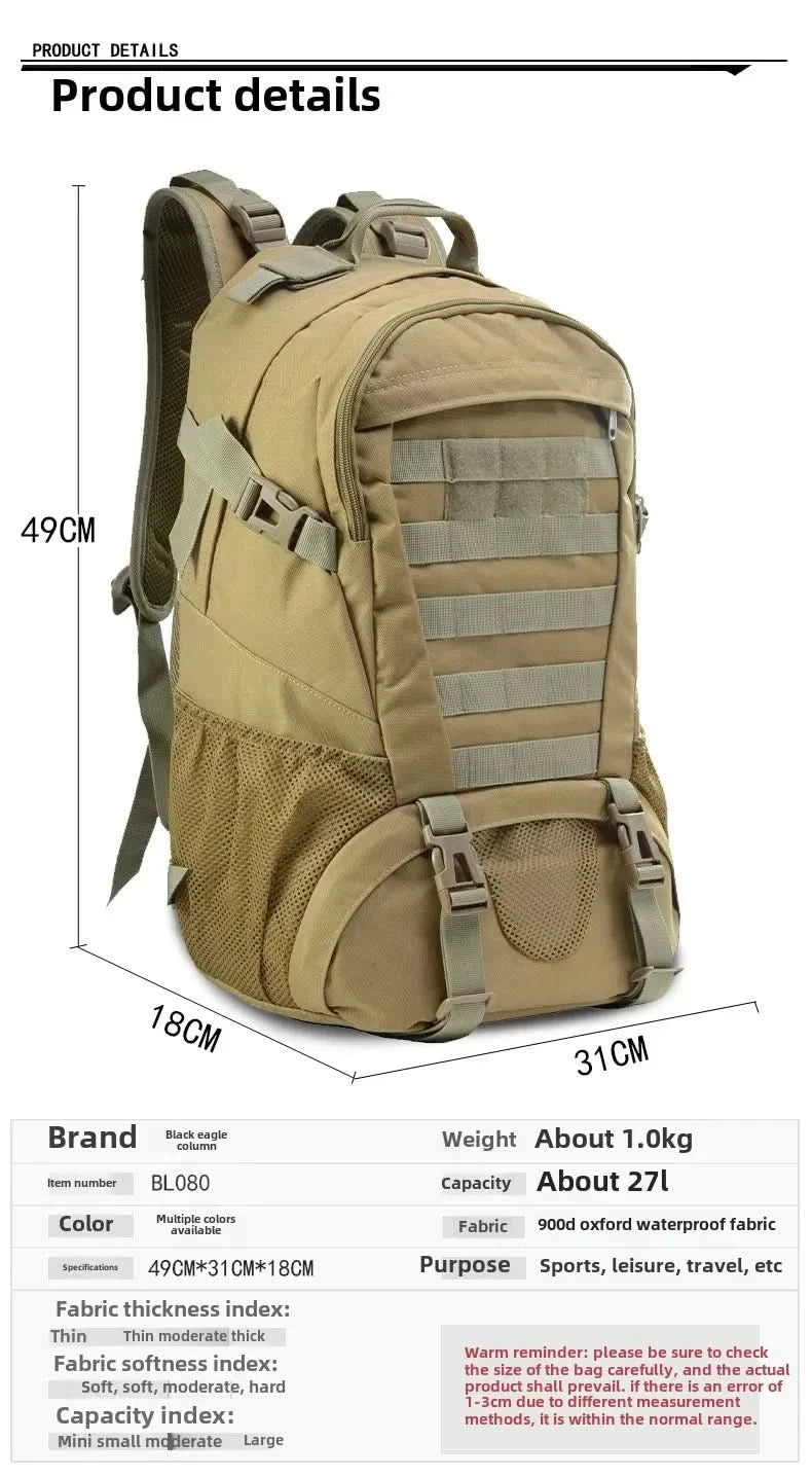 Outdoor Tactical Sports Climbing Backpack Professional Cycling Hiking Traveling Durable Double Shoulder Bag Outdoor Gear - M & M Global