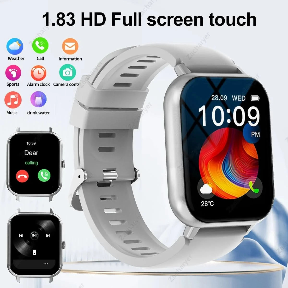 Hot Smart watch, multi-sport mode, call reminder, message reminder, custom wallpaper, compatible with iPhone/Android