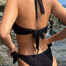 SunnyDay Candy Color Bikini Swimsuit Sheer Yet No Tan Lines Breathable Tie Up Design Vacation Outfits Split Swimwear - M & M Global