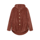 Fashion Trend Autumn and Winter Press-pleated Printed Turn-collar Long-sleeved Shirt Two-piece Furry Coat