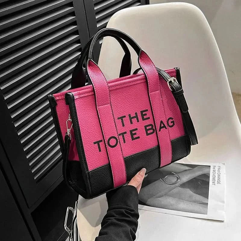 Hot Sale Of The Season New Women's PU Leather 3D Square Shoulder Bag Letter Tote Bag Color Block Fashionable Ladies Crossbody Ba - M & M Global