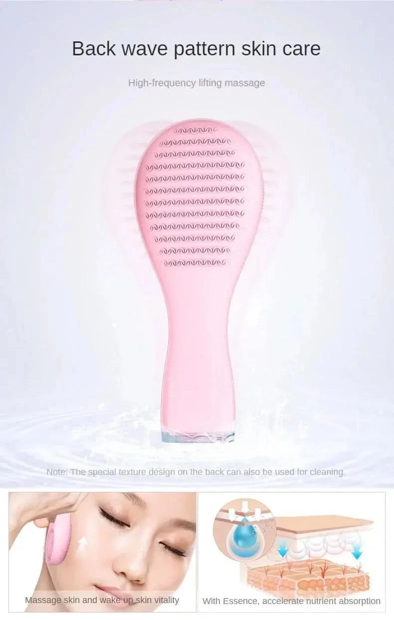Electric Facial Cleansing Brush Deep Pore Cleaning Sonic Vibration Waterproof Acne Blackhead Remover Pore Cleaner Silicone - M & M Global