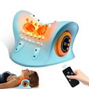 Portable EMS Neck Massager With Heat Low-Frequency Pulse Neck Cervical Spine Traction Relaxer Massage Pillow With Remote Control - M & M Global