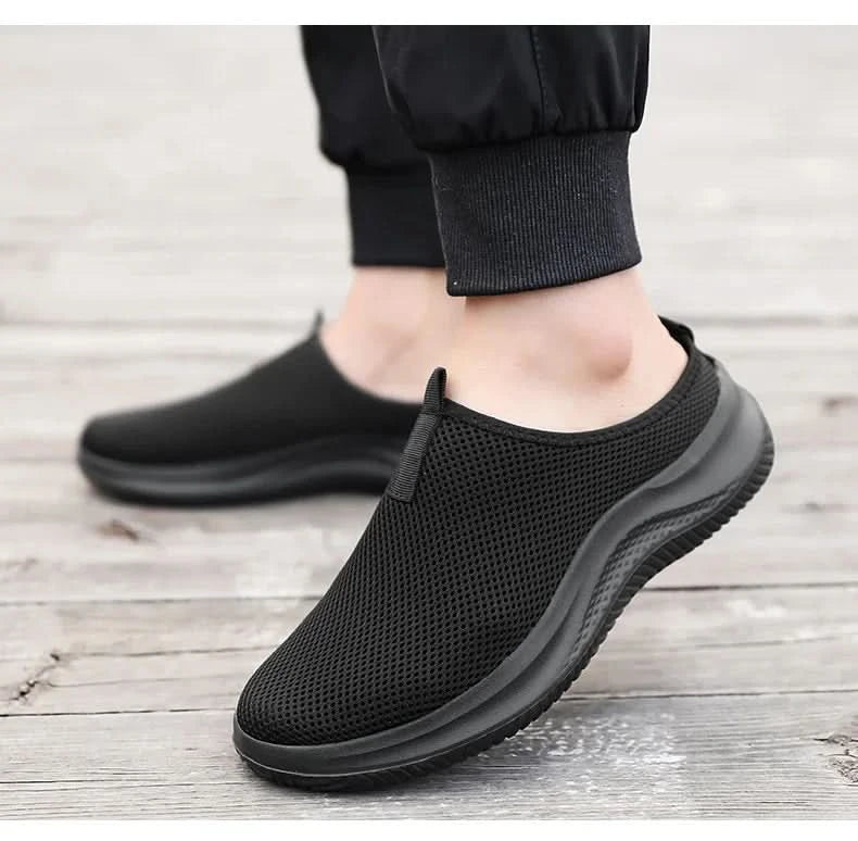 Men's Sneakers Comfortable Lightweight Soft Half Slipper Flat Running Shoes Outdoor Casual Sports Shoes Man Shoes - M & M Global