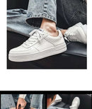 Casual Men's Sneakers Autumn 2025 New Style Winter Pure White Fiberglass Synthetic Lining Rubber Sole Unisex Leisure Shoes - M & M Global