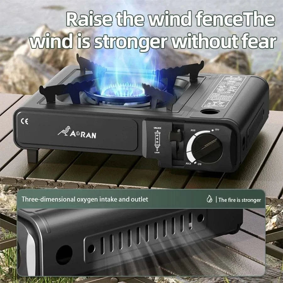 Cassette Stove Household Outdoor Portable Stove Grill 2900W High Fire Gas Stove Suitable for Outdoor Camping Kitchen Barbecue - M & M Global