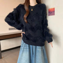 Solid Color Pullover Sweater Women's Autumn and Winter Fashion Long-sleeved Bottoming  Top