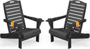 Chairs Set of 2, Outdoor Fire Pit Chairs,with Cup Holder, Lawn Chair for Deck, Patio, HDPE All-Weather Chairs