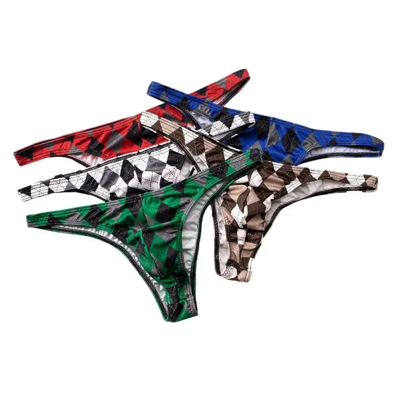 Sexy Underwear Men Briefs Underwear Male Mini Panties Penis Pouch Low Waist Bikini Hombre Lingerie Man Plaid Underpants Cueca - M & M Global