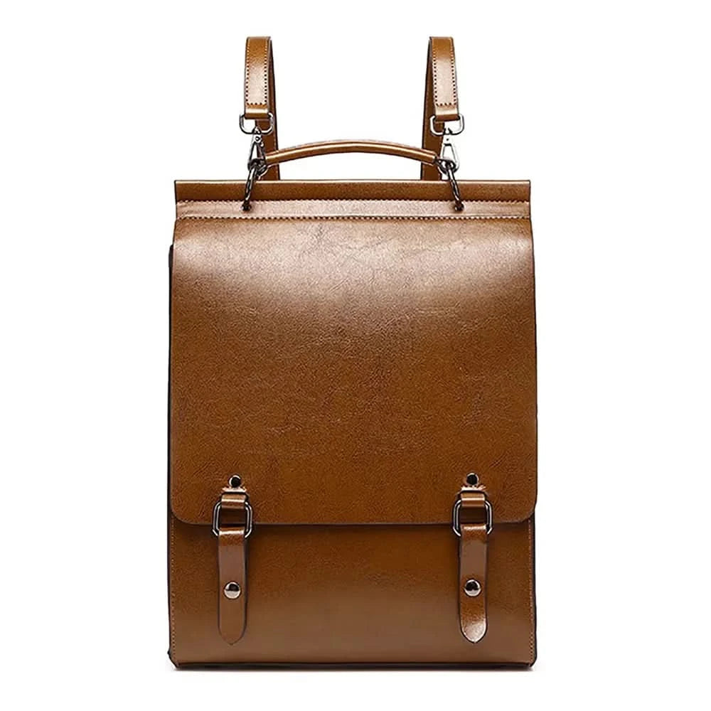 Genuine Leather Women Backpack Cross Body Bag Book School Bags Real Cowhide Lady Female Laptop Daypack Messenger Shoulder Bags - M & M Global