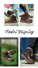 Rotating Button Indestructible Shoes Safety Boots Men Steel Toe work Boots Waterproof Non-slip Puncture-Proof Protective Shoes