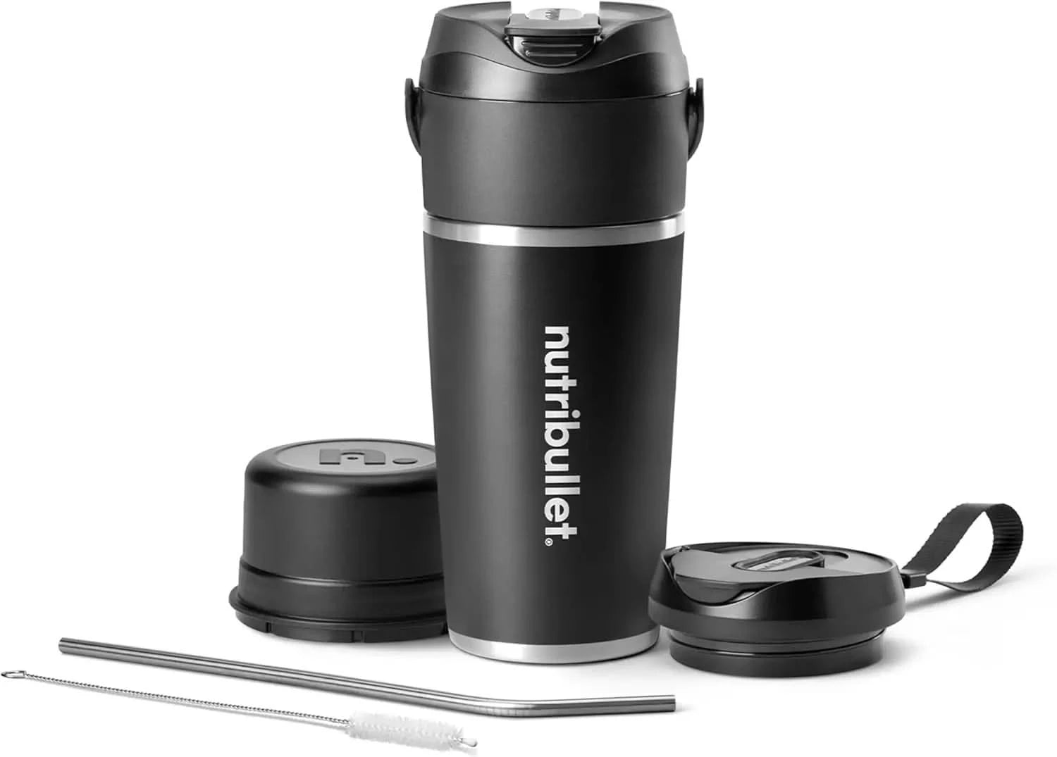 Flip Portable Blender with Insulated Cup, Cordless, Brushed Stainless, NBPB50350SS - M & M Global