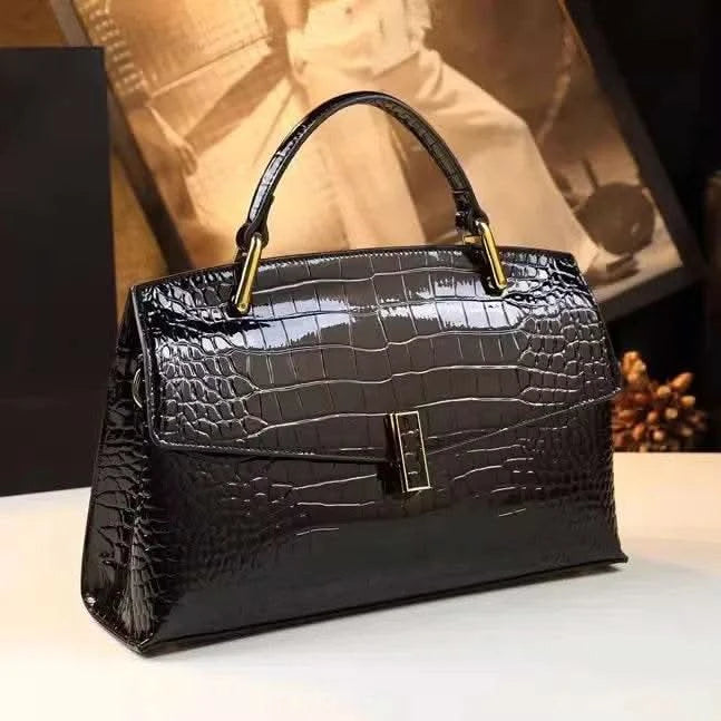 Crocodile Pattern Leather Women's Handbags Luxury Fashion Lady Shell Shoulder Crossbody Bag Top Handle Messenger Bags - M & M Global