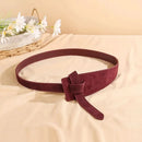 Knotted Belts for Women Belt Lady Waistband Soft Genuine Leather Suede Cowhide Waist Belt Straps Long Dress Coat Accessories - M & M Global