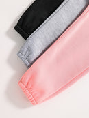 Children's clothing, girls' autumn casual knitted sports pants, 3 pairs of pants set