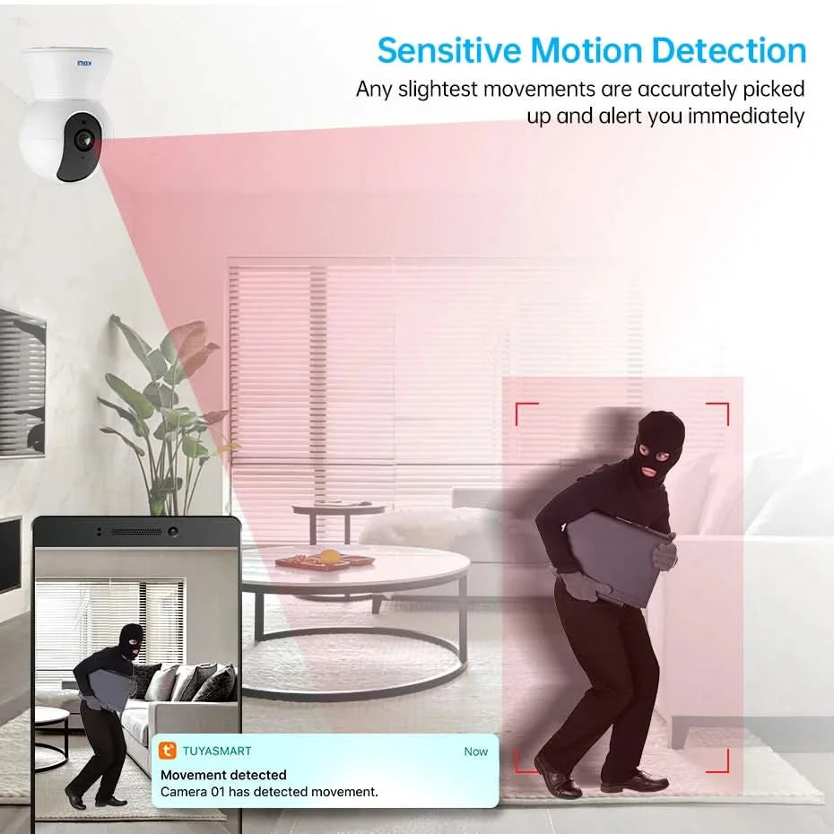 KERUI 5MP 4K Tuya Smart Mini WiFi IP Camera Indoor Wireless Home Security AI Human Detect CCTV Surveillance Camera Auto Tracking - M & M Global