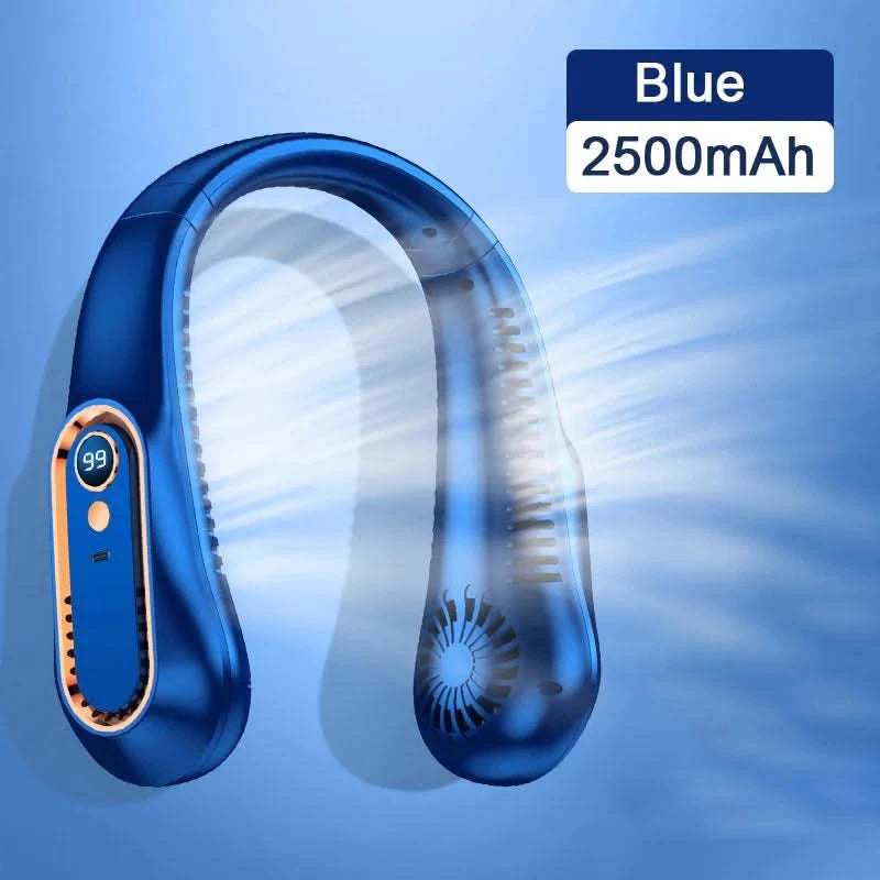 Hanging Neck Fan Digital Display Power Ventilador Bladeless Neckband Fan Portable Mini Air Cooler USB Rechargeable Electric Fans - M & M Global