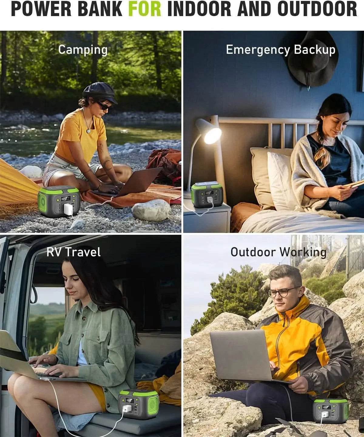 600W/300W/200W Portable Power Station,110V AC Outlets Solar Generator Storage Energy Power Bank For Camping Travel RV Trip Home - M & M Global