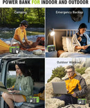600W/300W/200W Portable Power Station,110V AC Outlets Solar Generator Storage Energy Power Bank For Camping Travel RV Trip Home - M & M Global