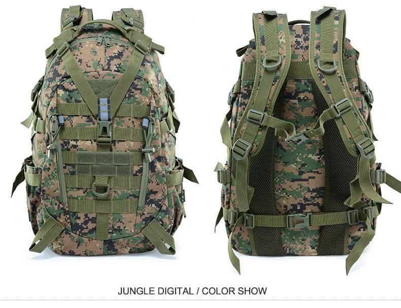 40L Tactical Backpack for Men Camping Hiking Backpacks Reflective Outdoor Travel Bags Survival Molle Climbing Rucksack Bag - M & M Global