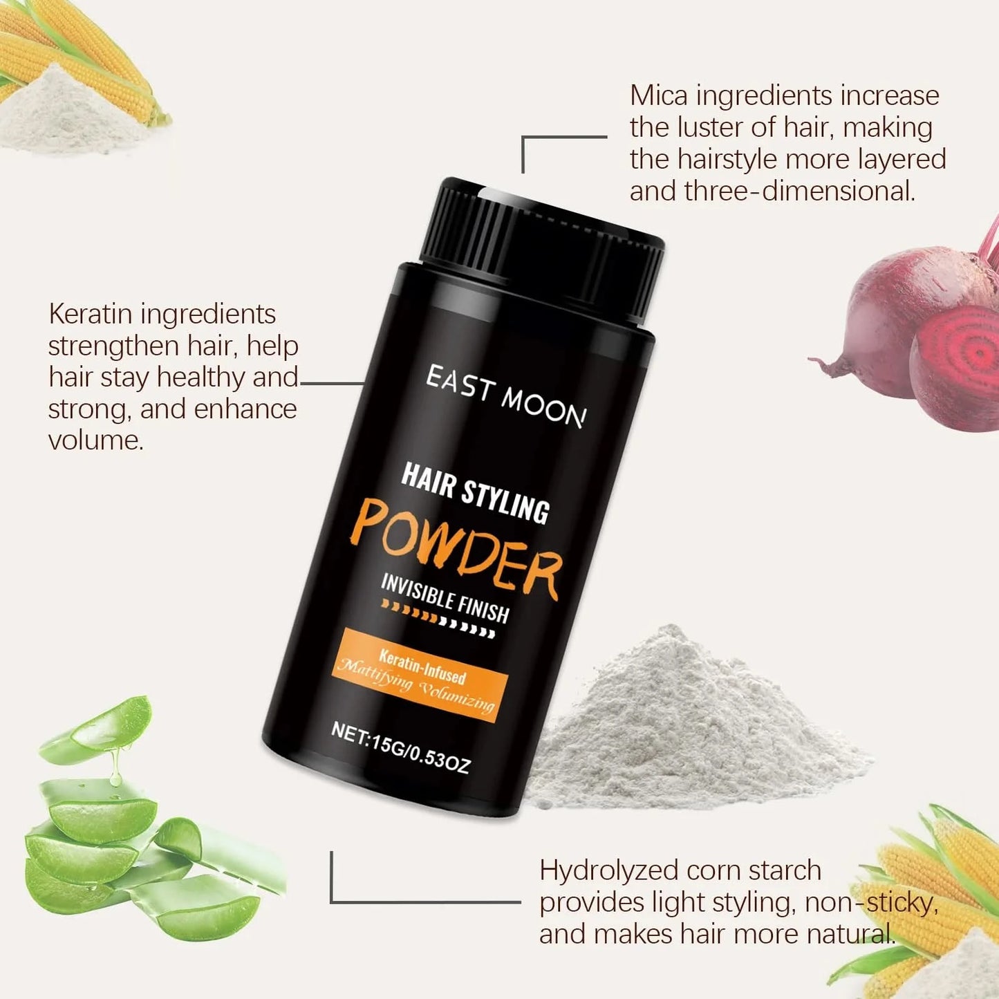 Keratin Hair Volumizing Powder Strong Holding Improve Regrowth Styling Increase Fluffy Keep Refresh Hair Building Fiber Powders - M & M Global
