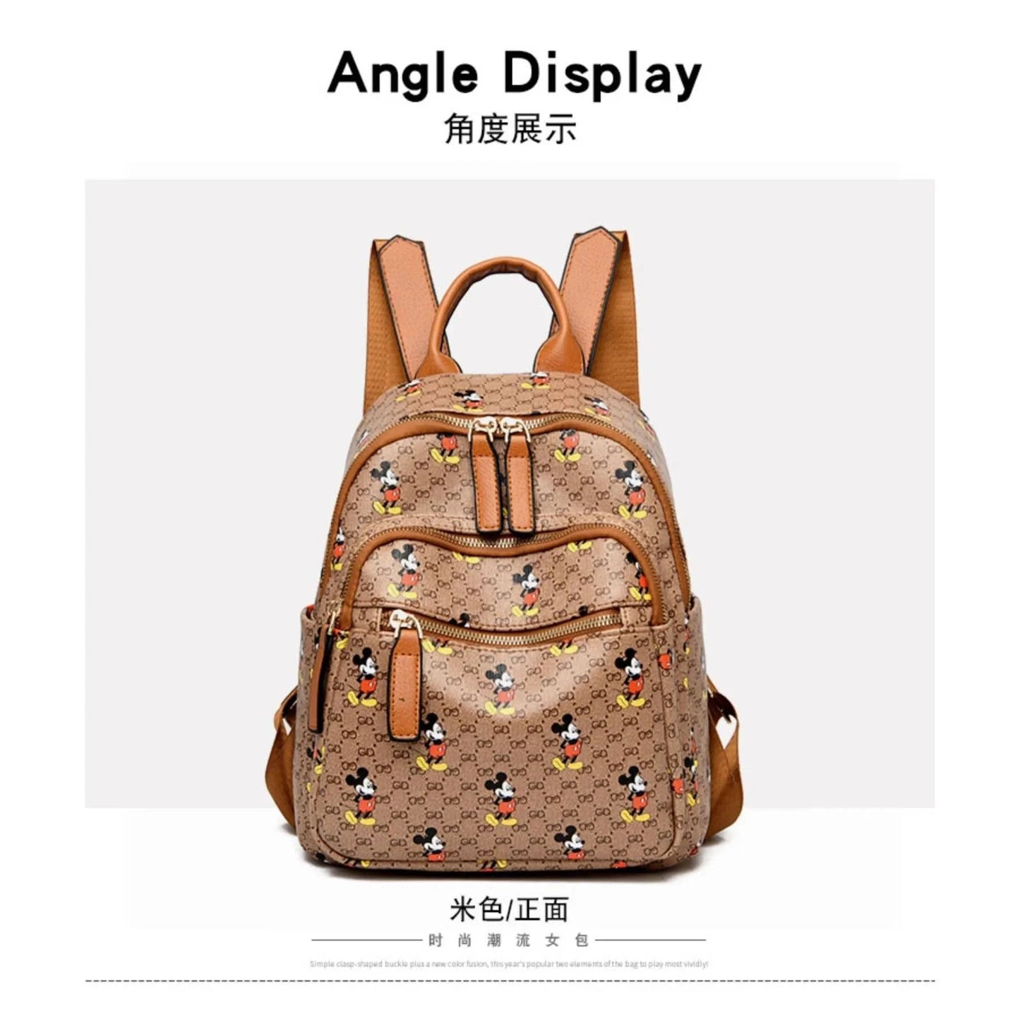 Disney Ladies Backpack Trendy Women's Tote 2025 Mickey Multifunctional Fashion Knapsack Joker Large Capacity Travel Backpack New - M & M Global