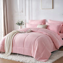 7-Piece Bed in a Bag Comforter Set Queen – Stylish Solid Geometric Bedding Set with Comforter, Sheets & Pillowcases – Modern Design, Ideal Gift