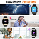 Smartwatch with full touch screen, sports watch can answer and make calls, with message reminders, customizable dial wallpaper a