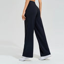 Women's yoga pants high waist wide leg gym casual pants solid color drawstring high elasticity quick drying tight pants