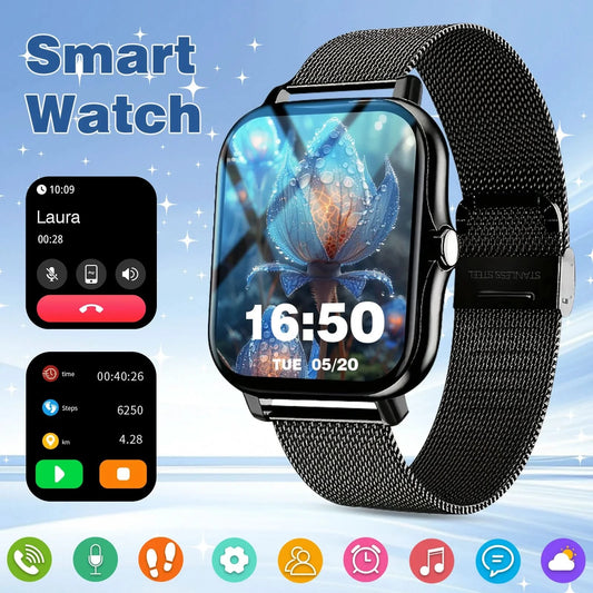 Smart watch, call reminder/rejection, message reminder view, 1.83 inch HD screen, for Android/iPhone
