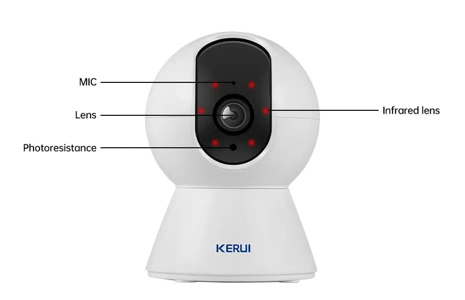 KERUI 5MP 4K Tuya Smart Mini WiFi IP Camera Indoor Wireless Home Security AI Human Detect CCTV Surveillance Camera Auto Tracking - M & M Global