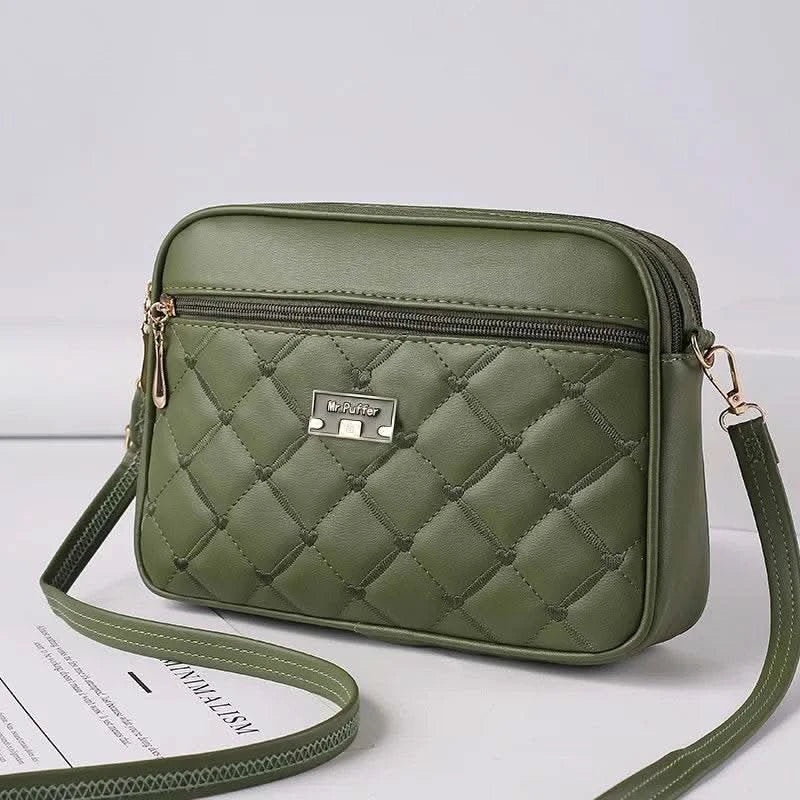 2025 Women's One Shoulder Small Square Handbag New Cross Border Foreign Trade Lingge PU Crossbody Versatile Small Messenger Bag - M & M Global