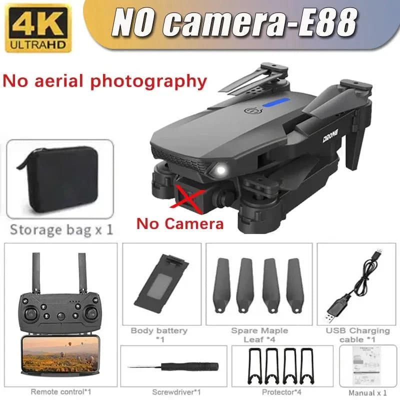 Professional Drone E88 4K Wide-Angle HD 1080P Camera WiFi FPV Height Hold Foldable RC Drone Quadrotor Helicopter Children's Toys - M & M Global