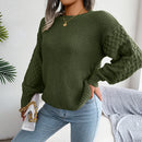 Women Casual Lantern Long Sleeve Knitted Pullovers and Sweaters Autumn Winter 2025