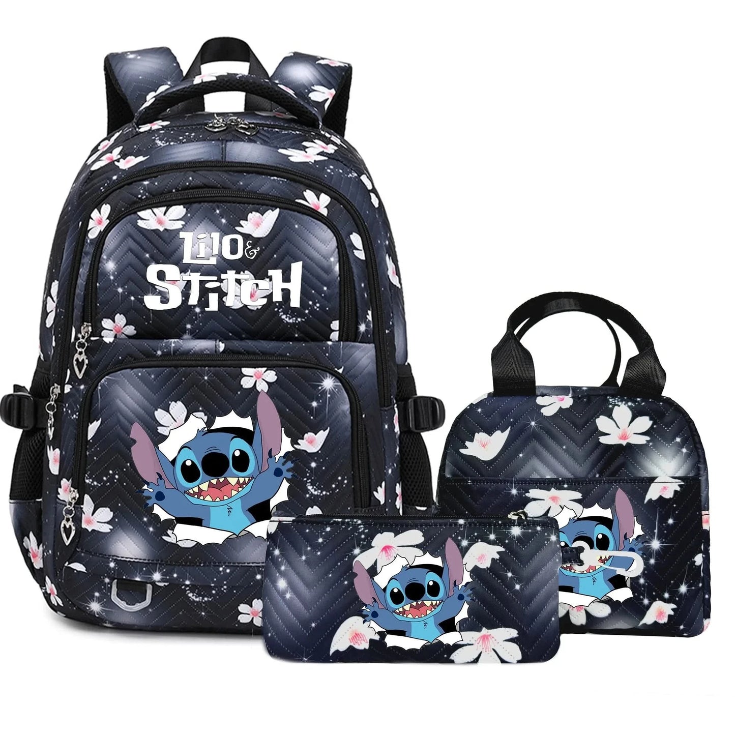 Lilo Stitch Large Capacity Backpack Daypack Lightweight Schoolbag Casual Travel Knapsack for Women Girls Pen Lunch Bags - M & M Global