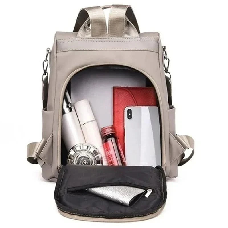 New fashion nylon solid color lightweight waterproof large capacity detachable shoulder strap multi functional women's backpack - M & M Global