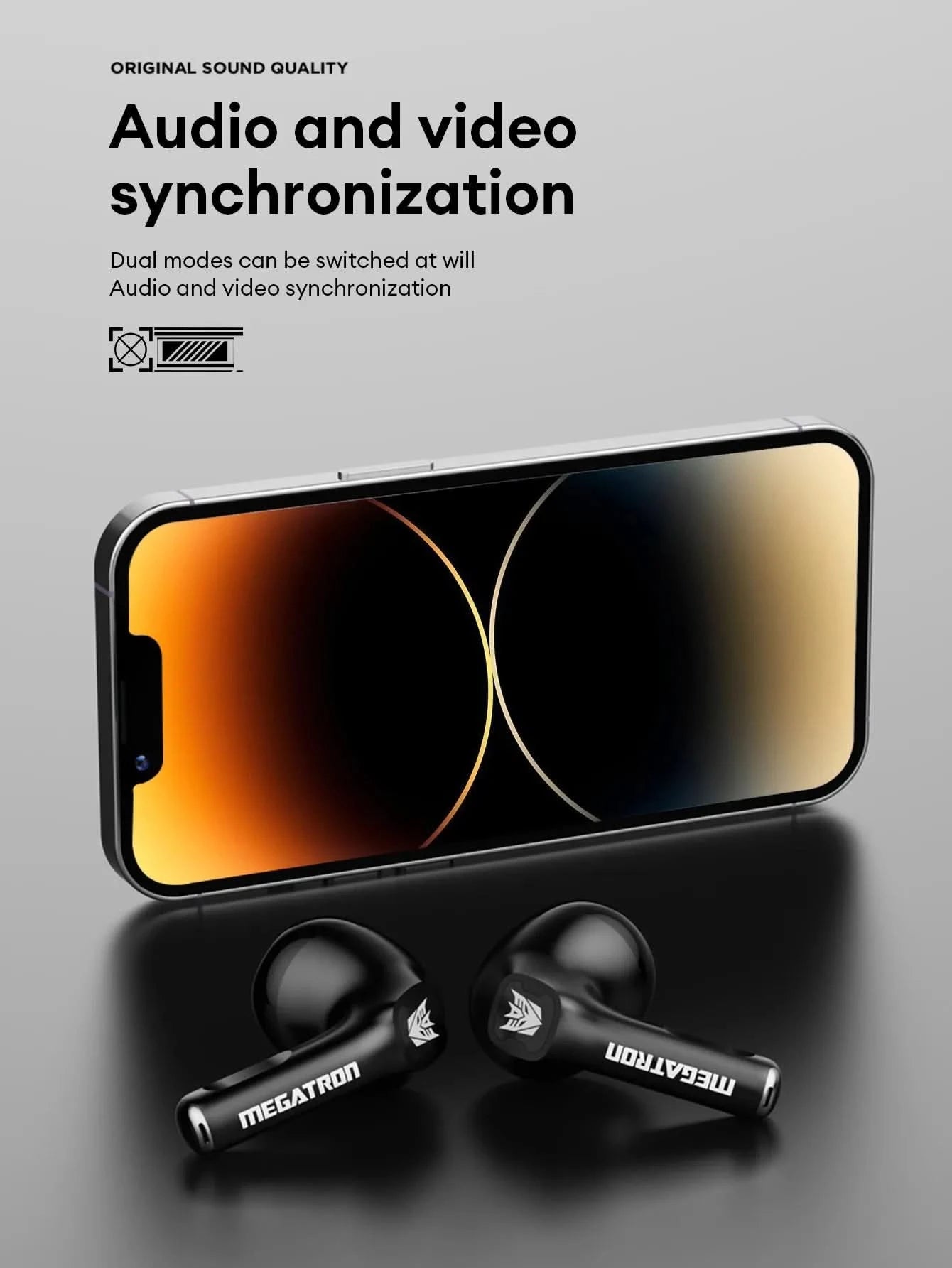 Ship From US Transformers Wireless Bluetooth Earphones Low Latency Gaming Headset TF-T23 HD Call with Mic Earbuds Sport